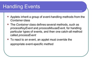Applet Architecture - Introducing Java Applets | PPT