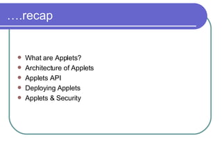 Applet Architecture - Introducing Java Applets | PPT