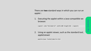 Applet in JAVA | PPTX