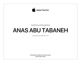 Apple teacher certificate