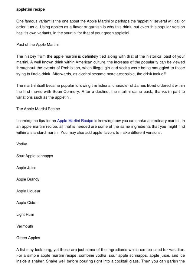 images Appletini Recipe With Apple Juice slideshare