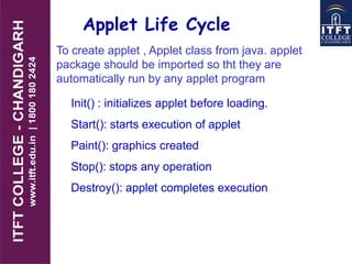 ITFT- Applet in java | PPT
