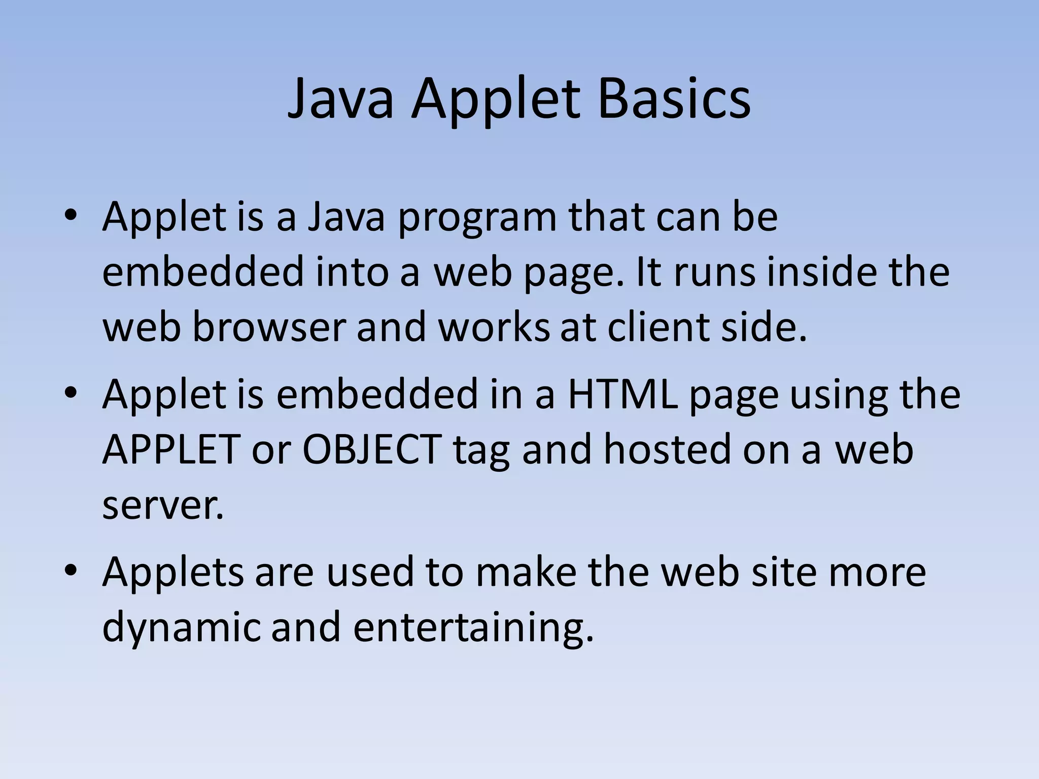 Applet in java | PPT