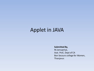 Applet in java | PDF | Programming Languages | Computing