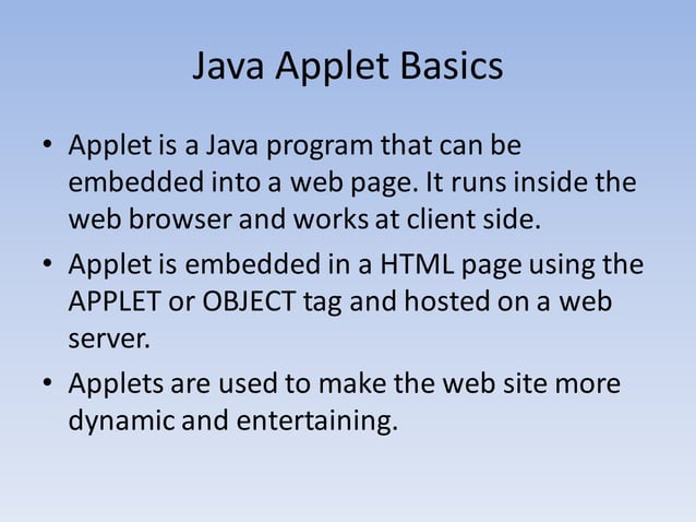 Applet in java | PPT