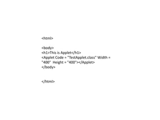 Applet in java | PPT