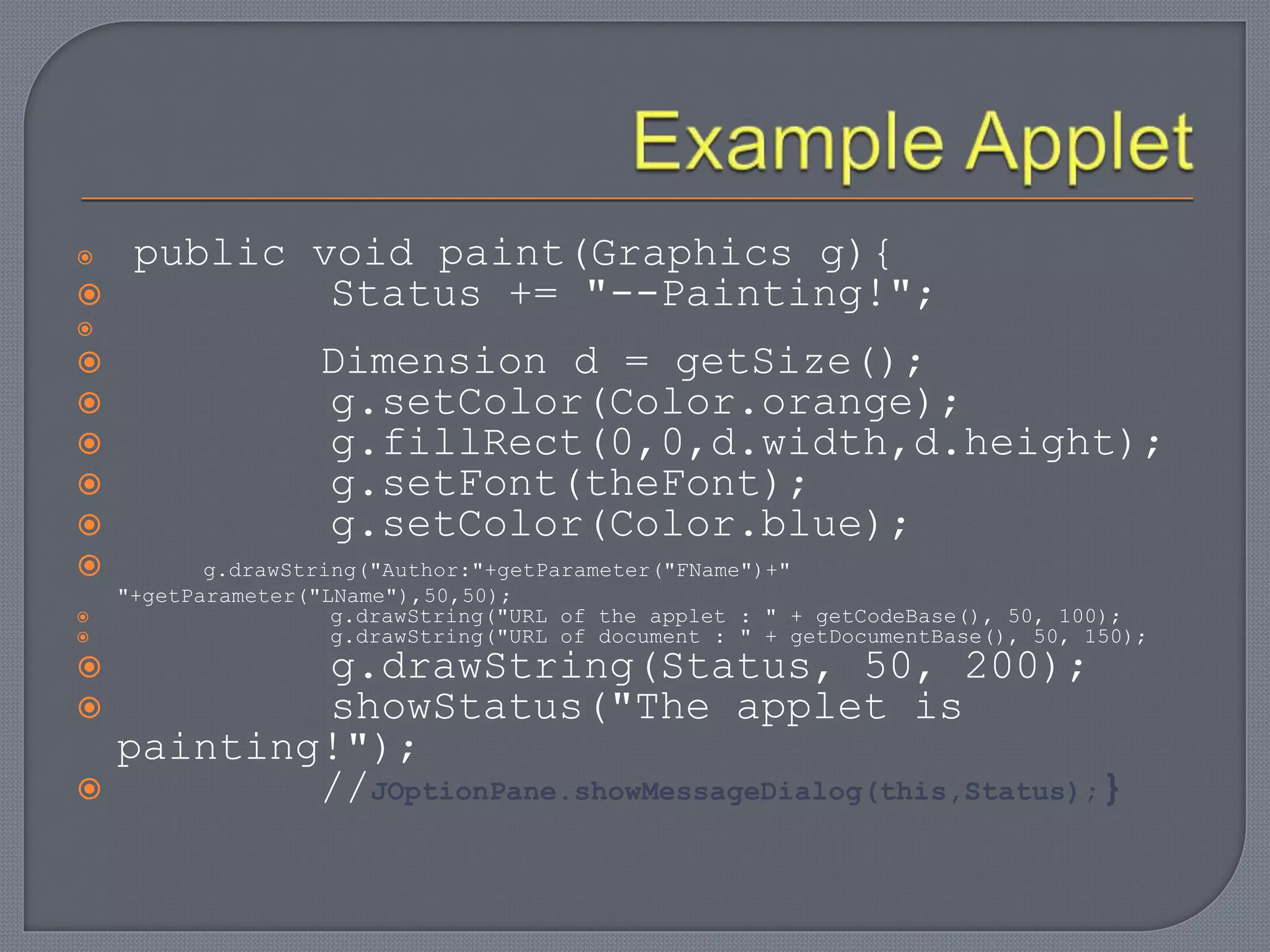 Applet life cycle | PPT