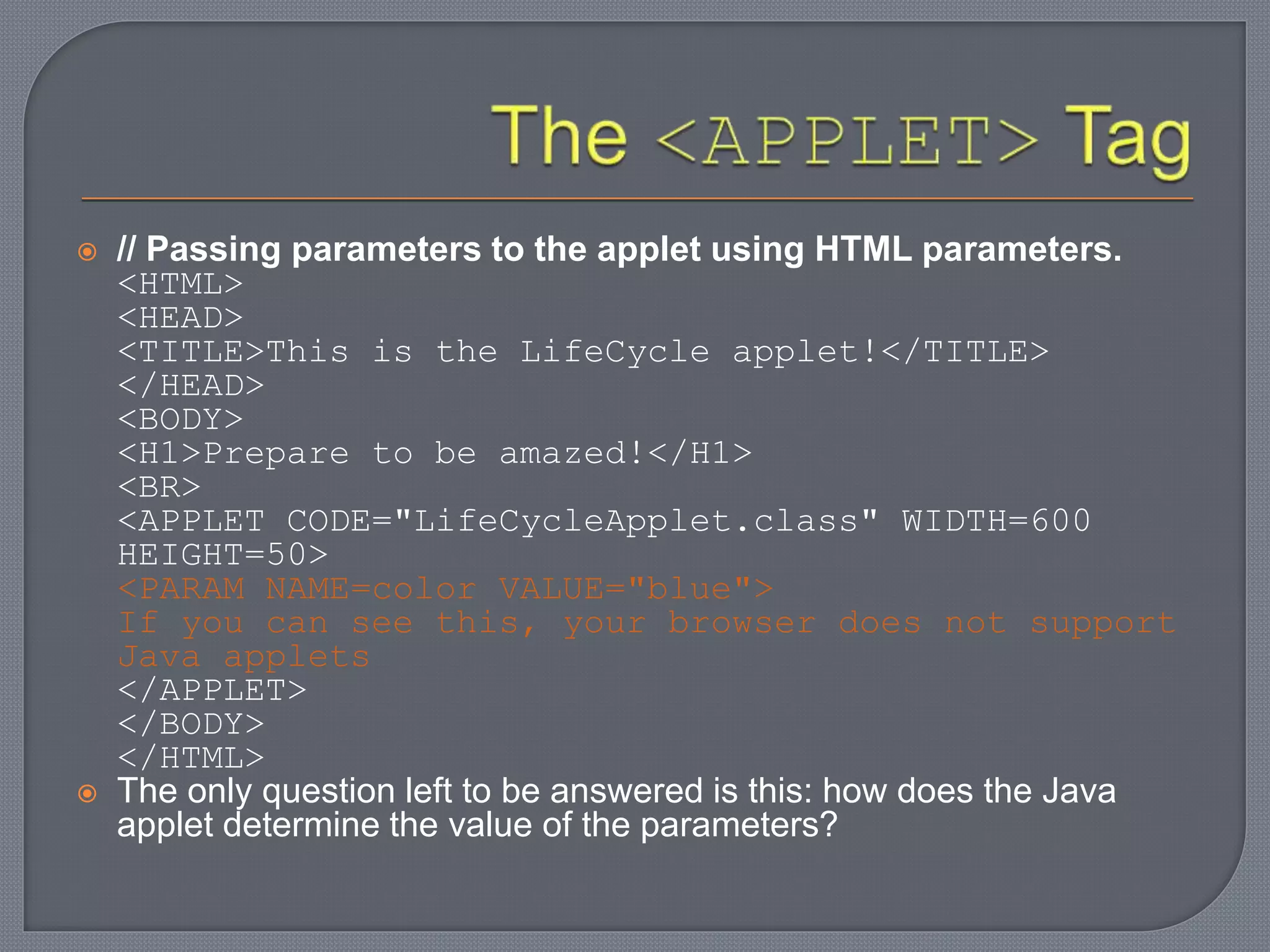 Applet life cycle | PPTX