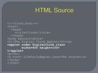 Applet life cycle | PPTX