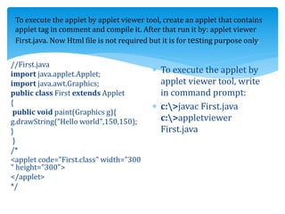 Applets in Java | PPT