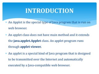 Applets in Java | PPT