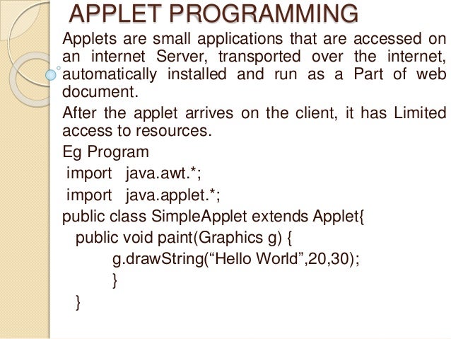 Applet Progming