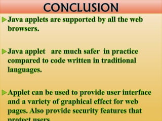 Applet programming in java | PPT