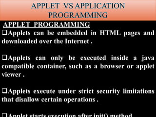 Applet programming in java | PPT