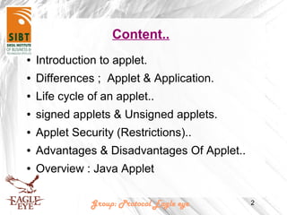 Applets | PPT