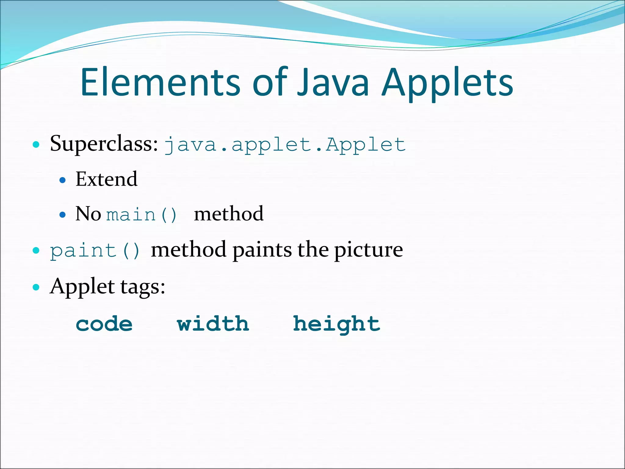 Applets | PPT