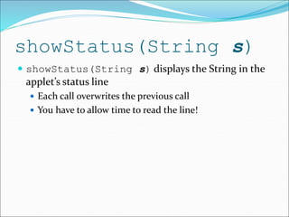 Applets | PPT