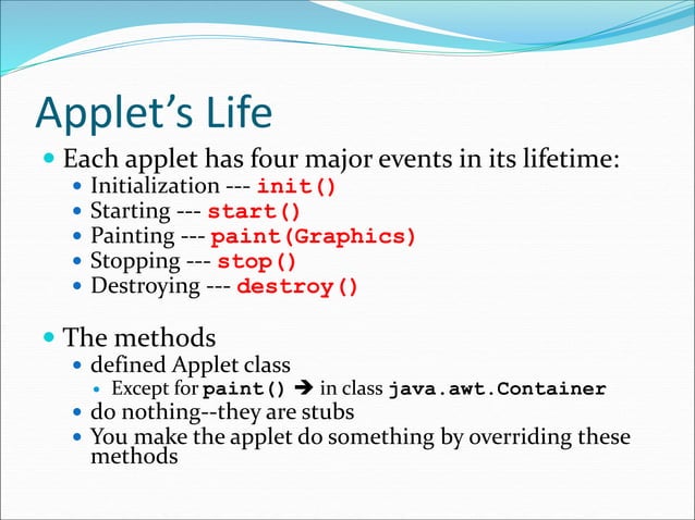 Applets | PPT