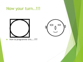 Now your turn..!!!
 How to programme this…..????
 