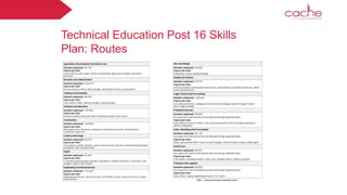 Technical Education Post 16 Skills
Plan: Routes
 