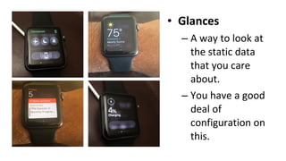 • Glances
– A way to look at
the static data
that you care
about.
– You have a good
deal of
configuration on
this.
 