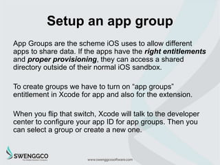 Setup an app group
 