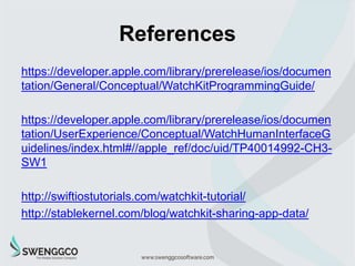 Need help launching your great Apple Watch App.
Swenggco Software
Email: sales@swenggco-software.com
Web: www.swenggco-sof...