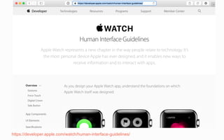 HIG
https://developer.apple.com/watch/human-interface-guidelines/
 