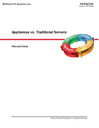 Appliances vs. Traditional Servers:
Pros and Cons
© 2014 Hitachi ID Systems, Inc. All rights reserved.
 