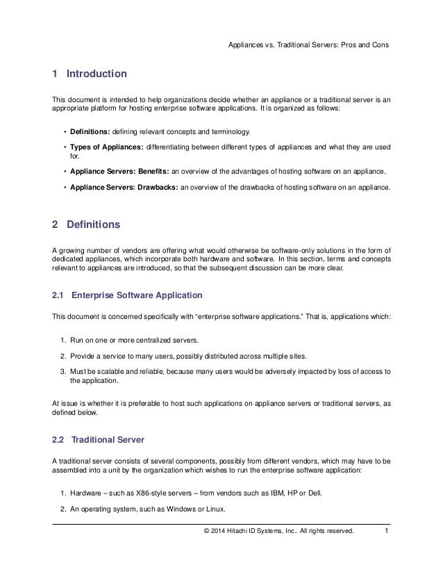 Appliances vs. Traditional Servers Pros and Cons
