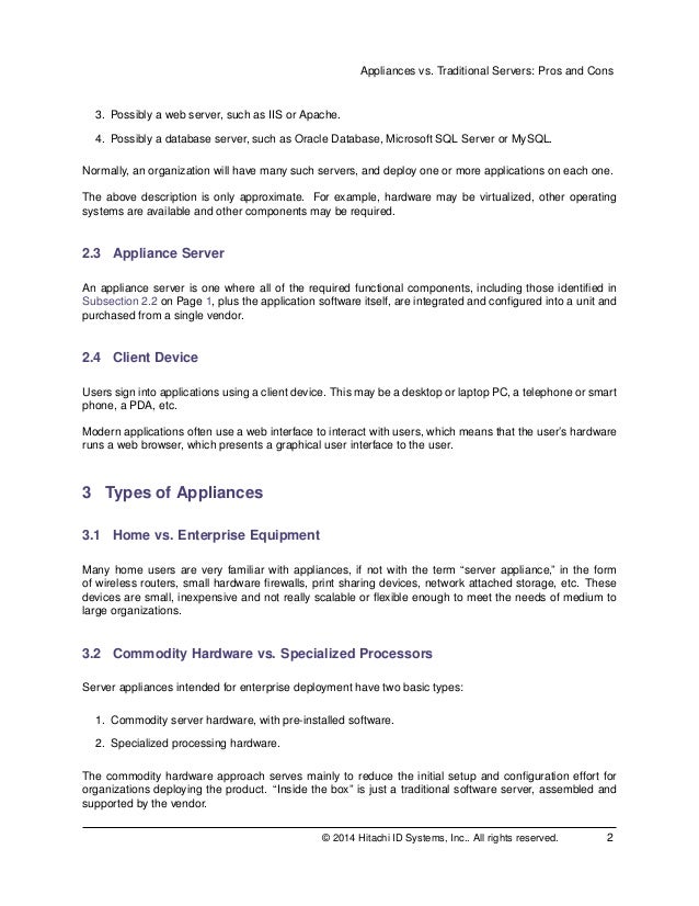 Appliances vs. Traditional Servers Pros and Cons