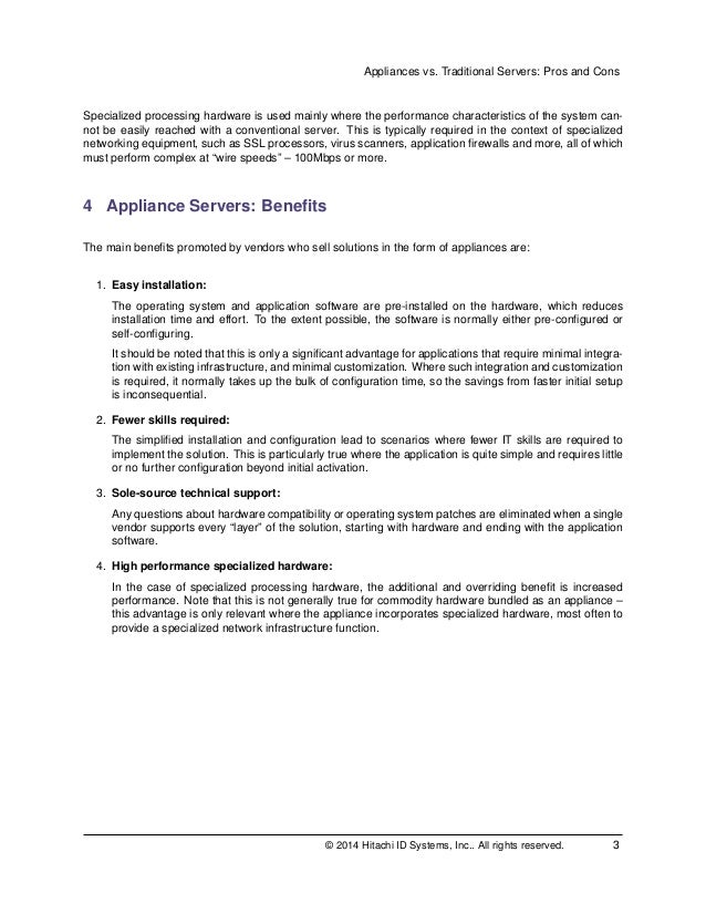 Appliances vs. Traditional Servers Pros and Cons