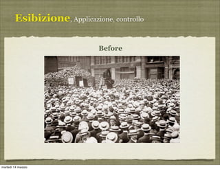 Esibizione, Applicazione, controllo
Before
martedì 14 maggio
 