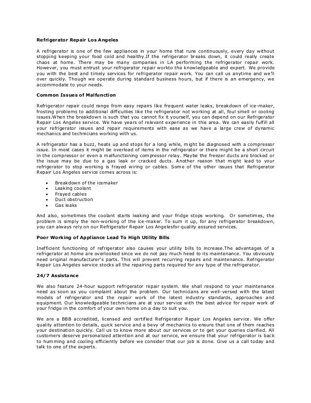 Refrigerator Repair Los Angeles Appliance Repair Los Angeles (323