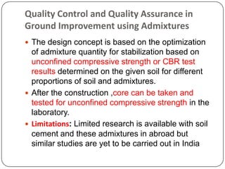 Applicability, quality control and quality assurance in