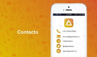 Contacto
www.applicados.co
@applicadosco
/applicadosco
jmunoz@applicados.co
(+57) 3203476602
 