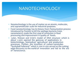 Applicaion of nanotechnology in food industry | PDF