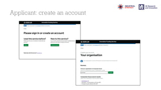 Applicant: create an account
 