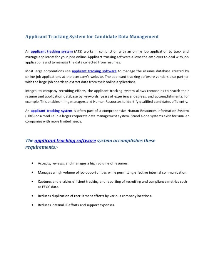 applicant tracking system for candidate data management applicant tracking system keywords