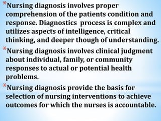 *Nursing care planning sets the stages
for writing nursing action by
establishing nursing pathway to
streamline the activi...