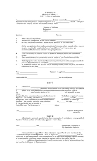 Pension Commutation Form.pdf Application form-for-regular-pension-and-graduaity | DOC