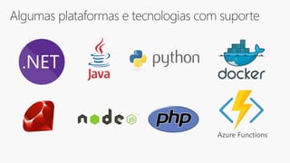 Algumas plataformas e tecnologias com suporte
 