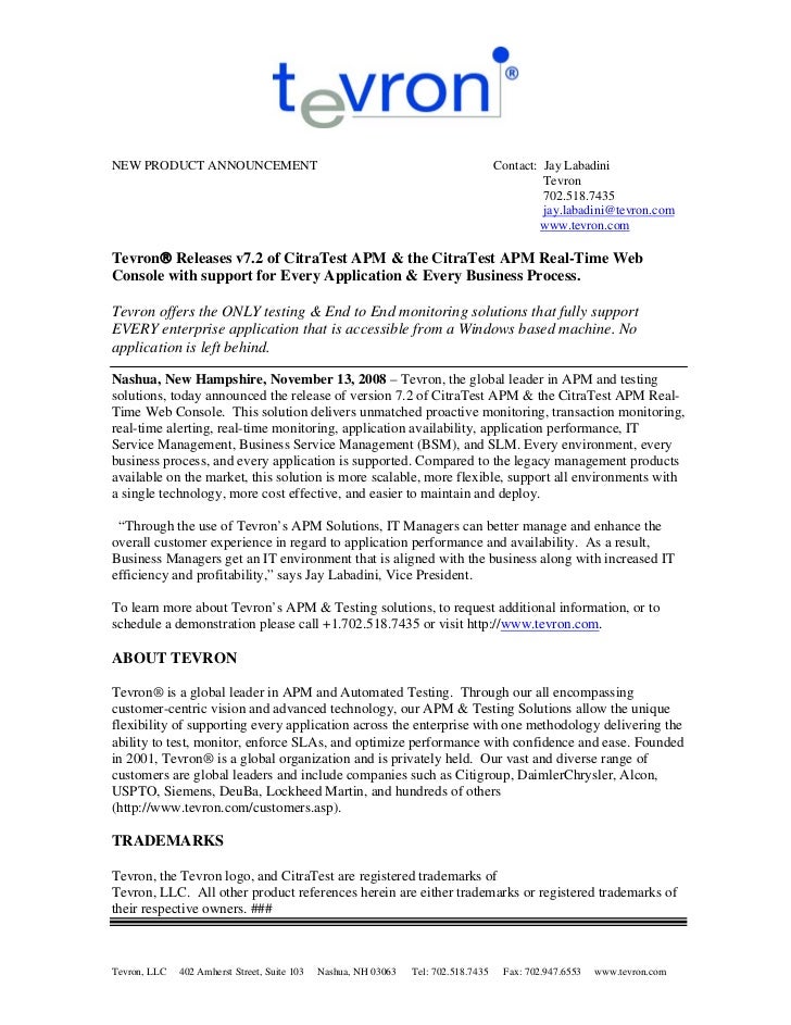 Application Monitoring and Testing - CitraTest APM 7.2