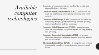 Application of-computer-technology-in-apparel-manufacturing (1) | PPTX
