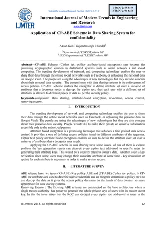 Application of CP-ABE Scheme in Data Sharing System for confidentiality ...
