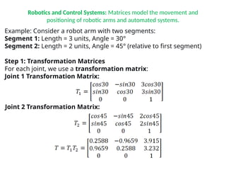 Robotics Transformation Matrix MANUAL FOR APPLICATION OF MATRICES FOR DESIGN | PPTX