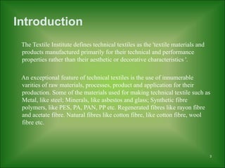 Technical Textiles Application Application of Technical Textile | PPT