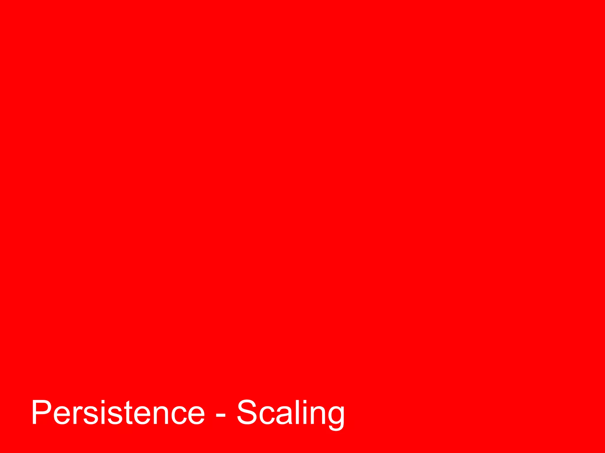 Persistence - Scaling  