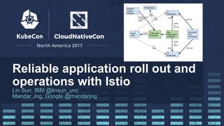 Reliable application roll out and
operations with Istio
Lin Sun, IBM @linsun_unc
Mandar Jog, Google @mandarjog
 