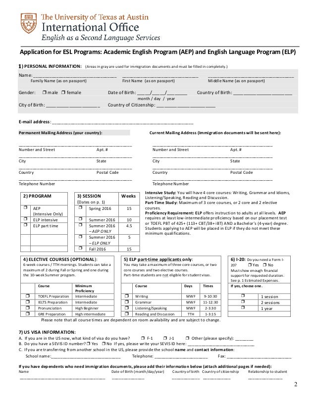 University of Texas at Austin Application 2016